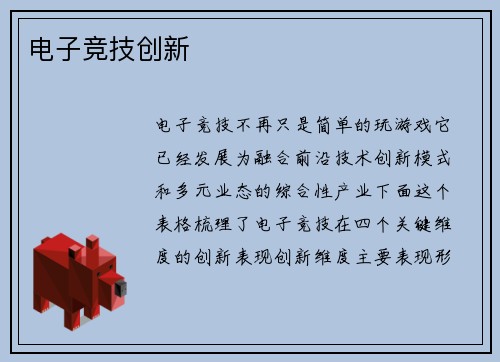 电子竞技创新